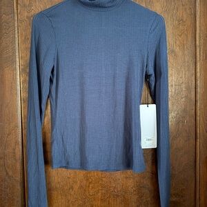 Alo Blue Long Sleeve Ribbed Top